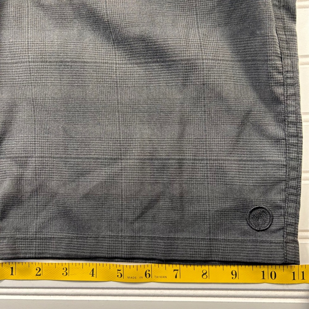Hang Ten Hybrid Shorts Mens 32 Charcoal Grey Glen Plaid Walk Boardshorts - Picture 11 of 14